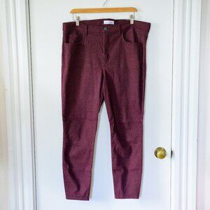 EUC LOFT Burgundy Faux Sueded Skinny Pants
